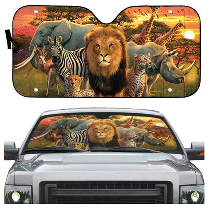 African Animals Custom Car Auto Sun Shades Windshield Accessories Decor Gift