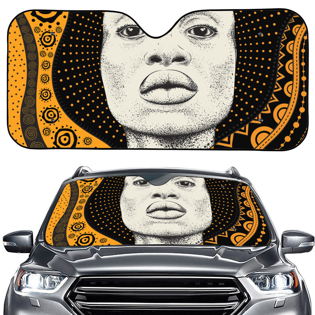 African Woman Print Car Windshield Sun Shade