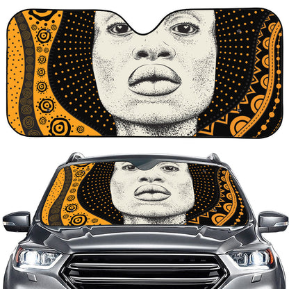 African Woman Print Car Windshield Sun Shade