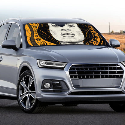 African Woman Print Car Windshield Sun Shade