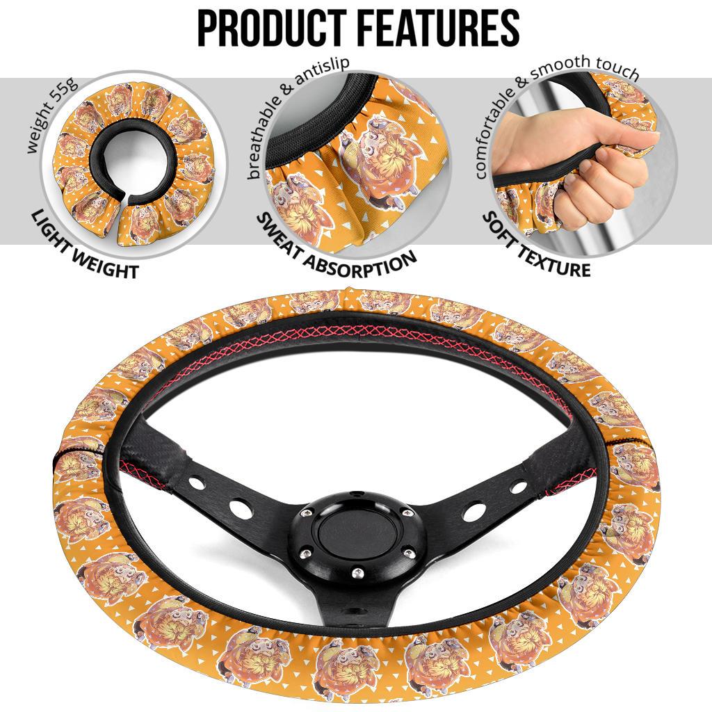 Agatsuma Zenitsu Demon Slayer Anime Car Steering Wheel Cover 3