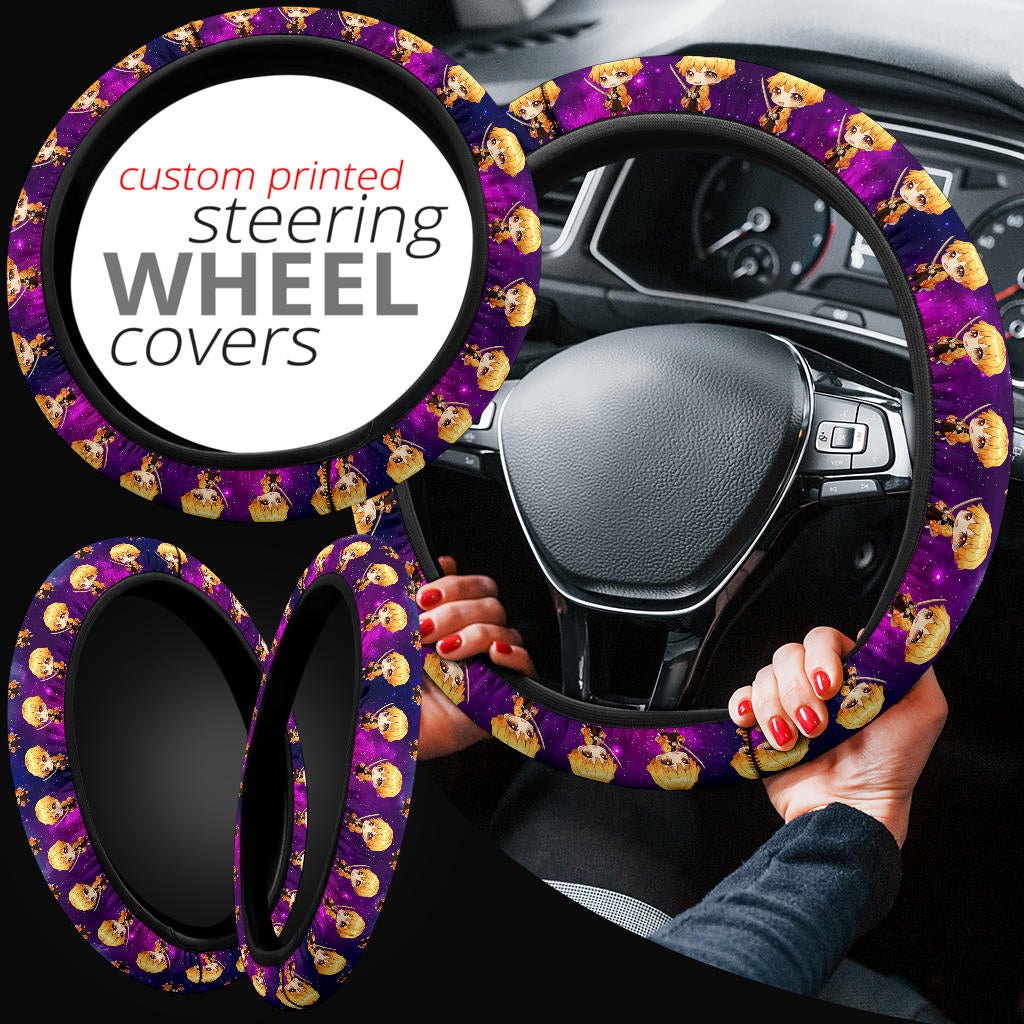 Agatsuma Zenitsu Demon Slayer Anime Premium Custom Car Steering Wheel Cover 1