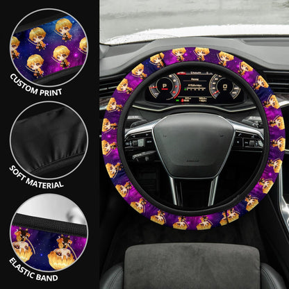 Agatsuma Zenitsu Demon Slayer Anime Premium Custom Car Steering Wheel Cover 1