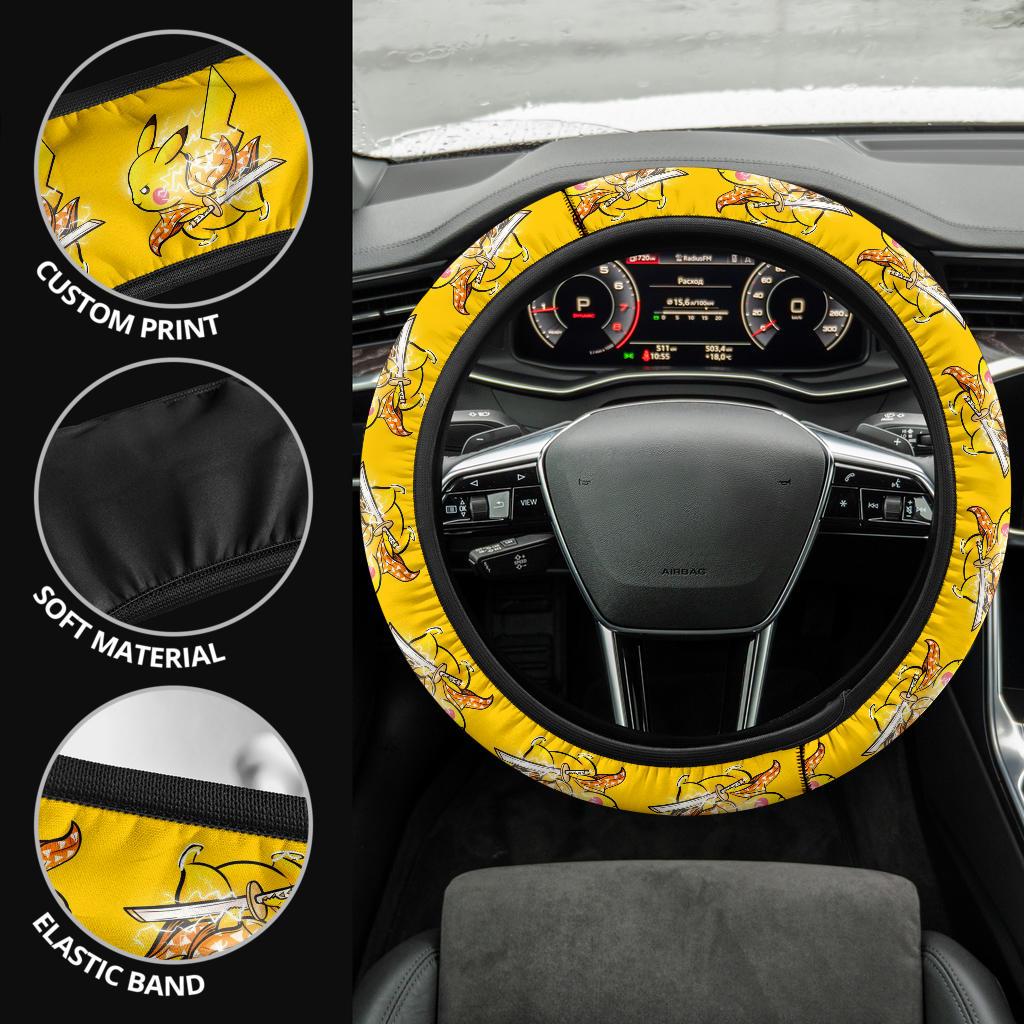 Agatsuma Zenitsu Pikachu Car Steering Wheel Cover