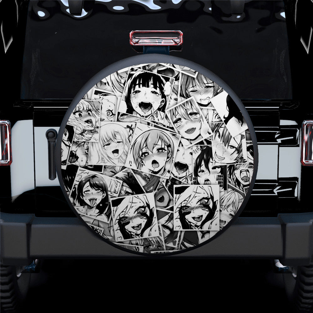 Ahegao Anime Girl Car Spare Tire Cover