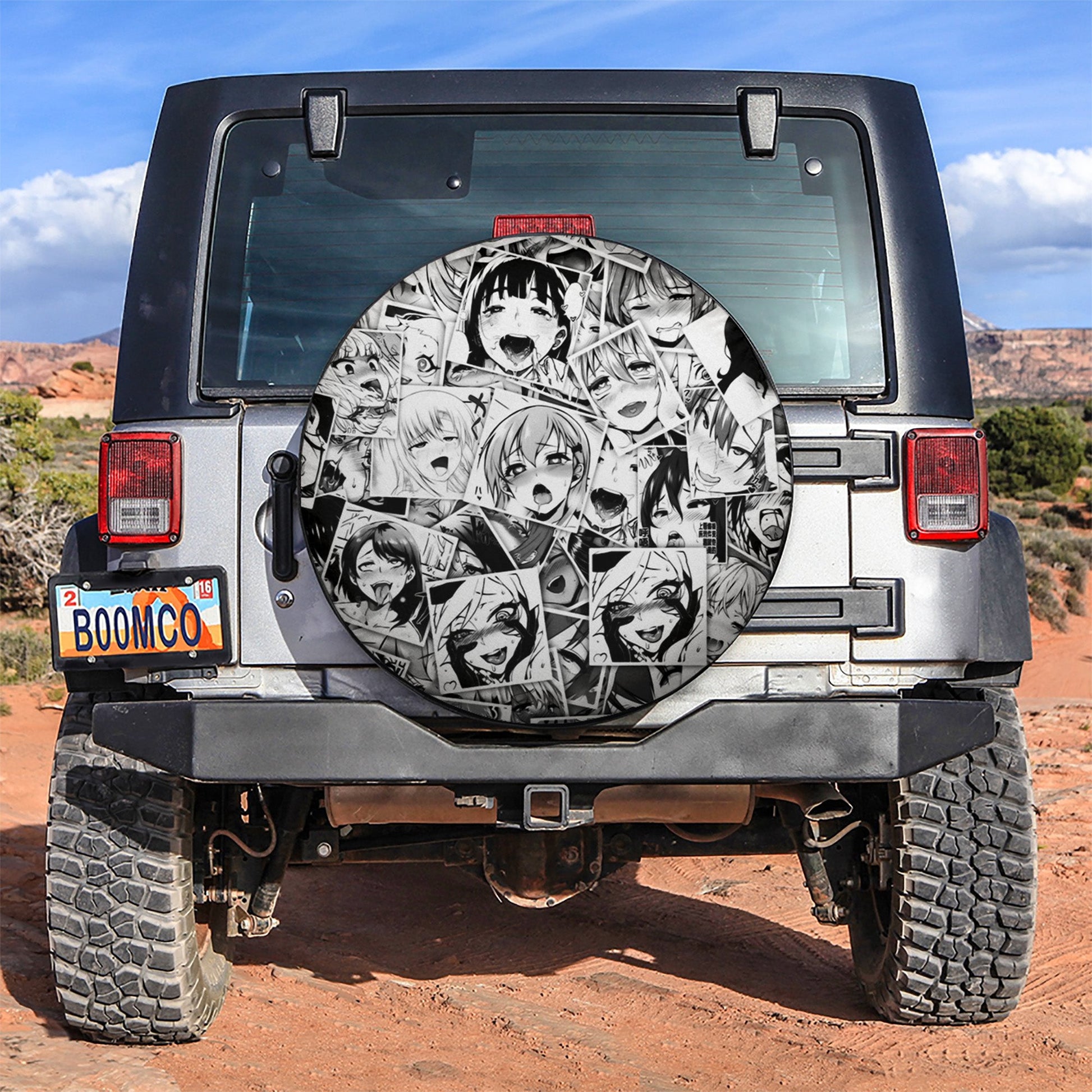 Ahegao Anime Girl Car Spare Tire Cover