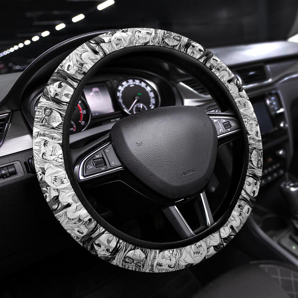 Ahegao Anime Girl Premium Custom Car Steering Wheel Cover