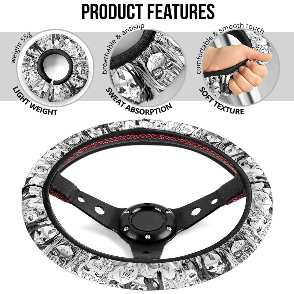Ahegao Anime Girl Premium Custom Car Steering Wheel Cover