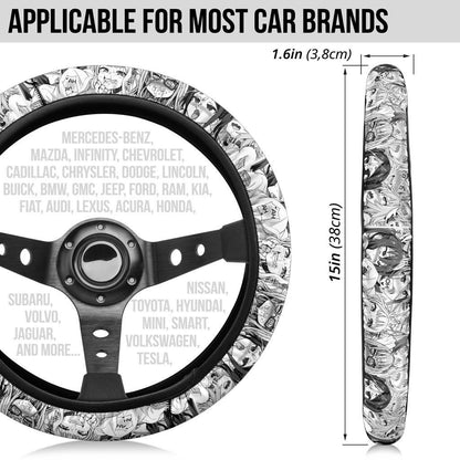 Ahegao Anime Girl Premium Custom Car Steering Wheel Cover