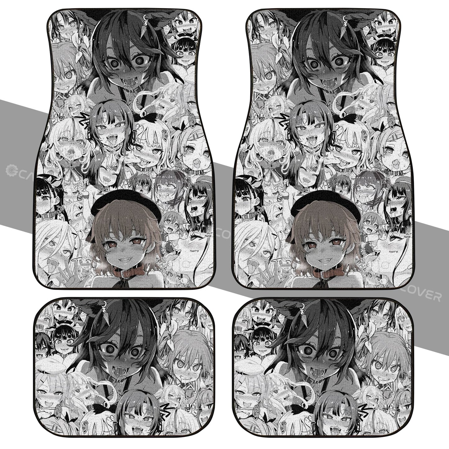 Ahegao Car Floor Mats Custom Manga Car Interior Accessories