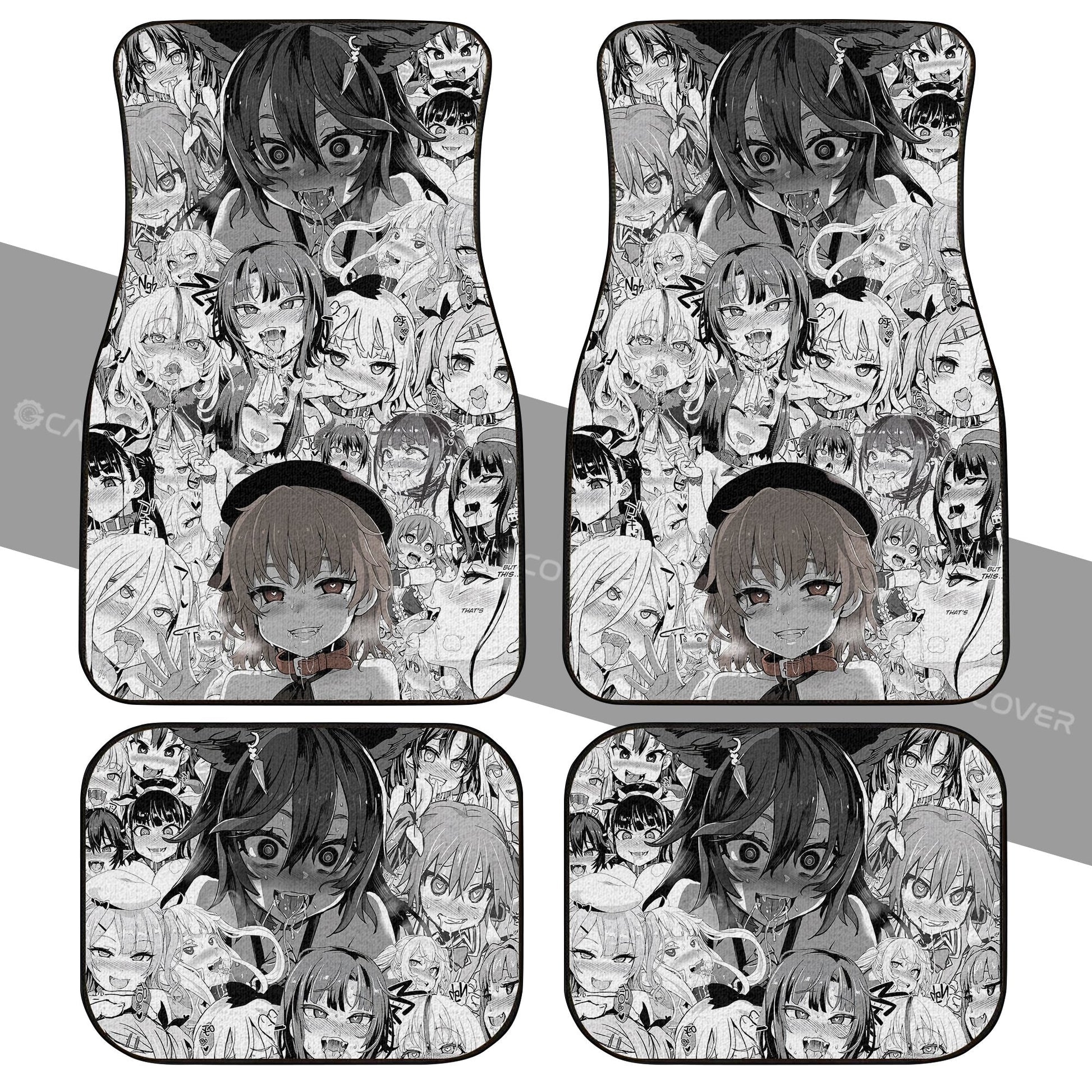 Ahegao Car Floor Mats Custom Manga Car Interior Accessories