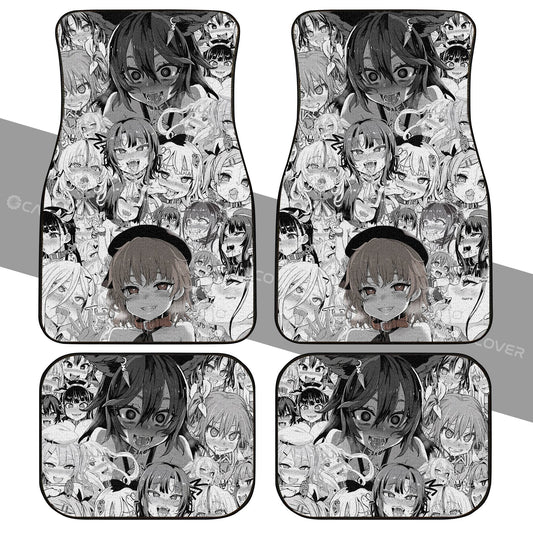 Ahegao Car Floor Mats Custom Manga Car Interior Accessories