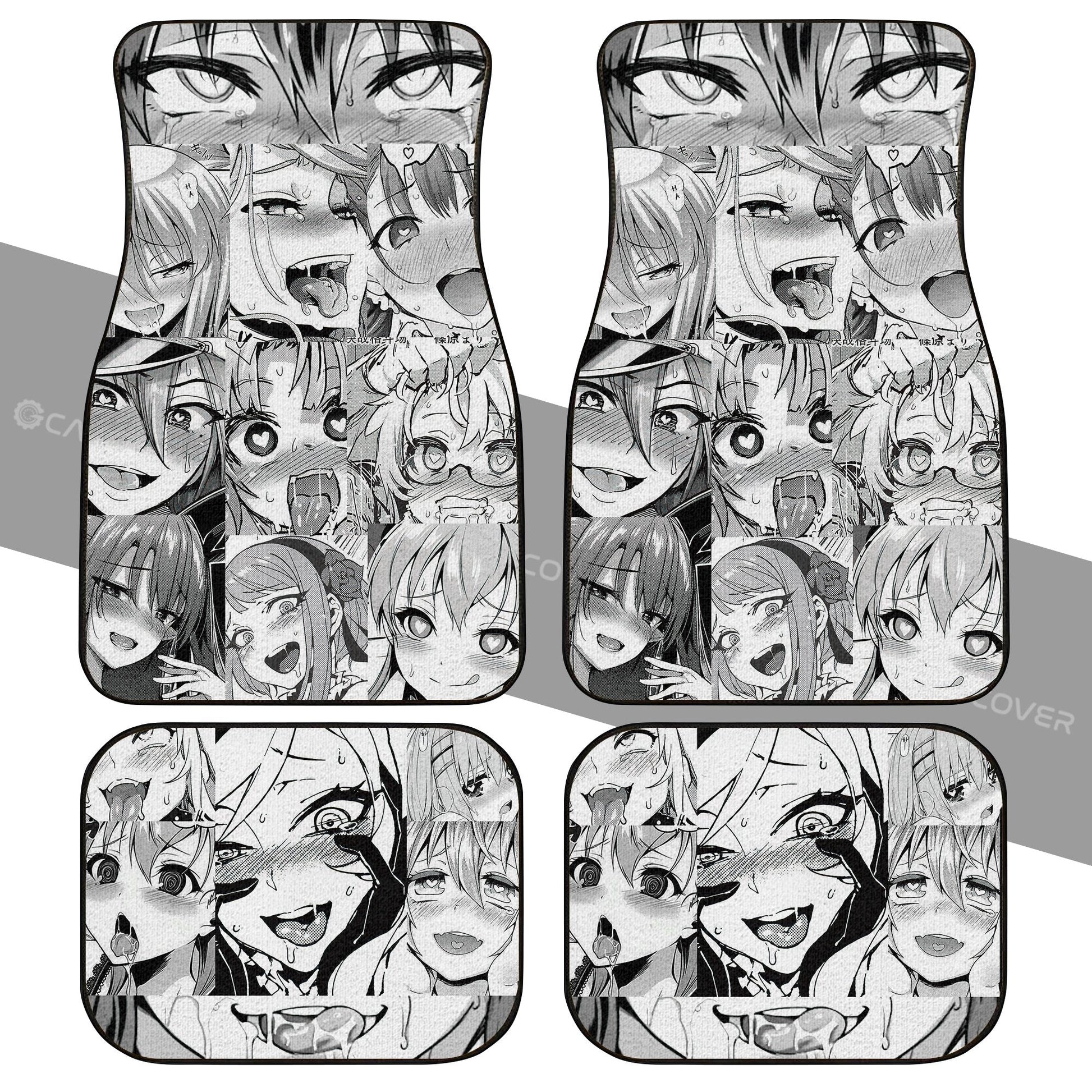 Ahegao Car Floor Mats Custom Manga Style Car Accessories