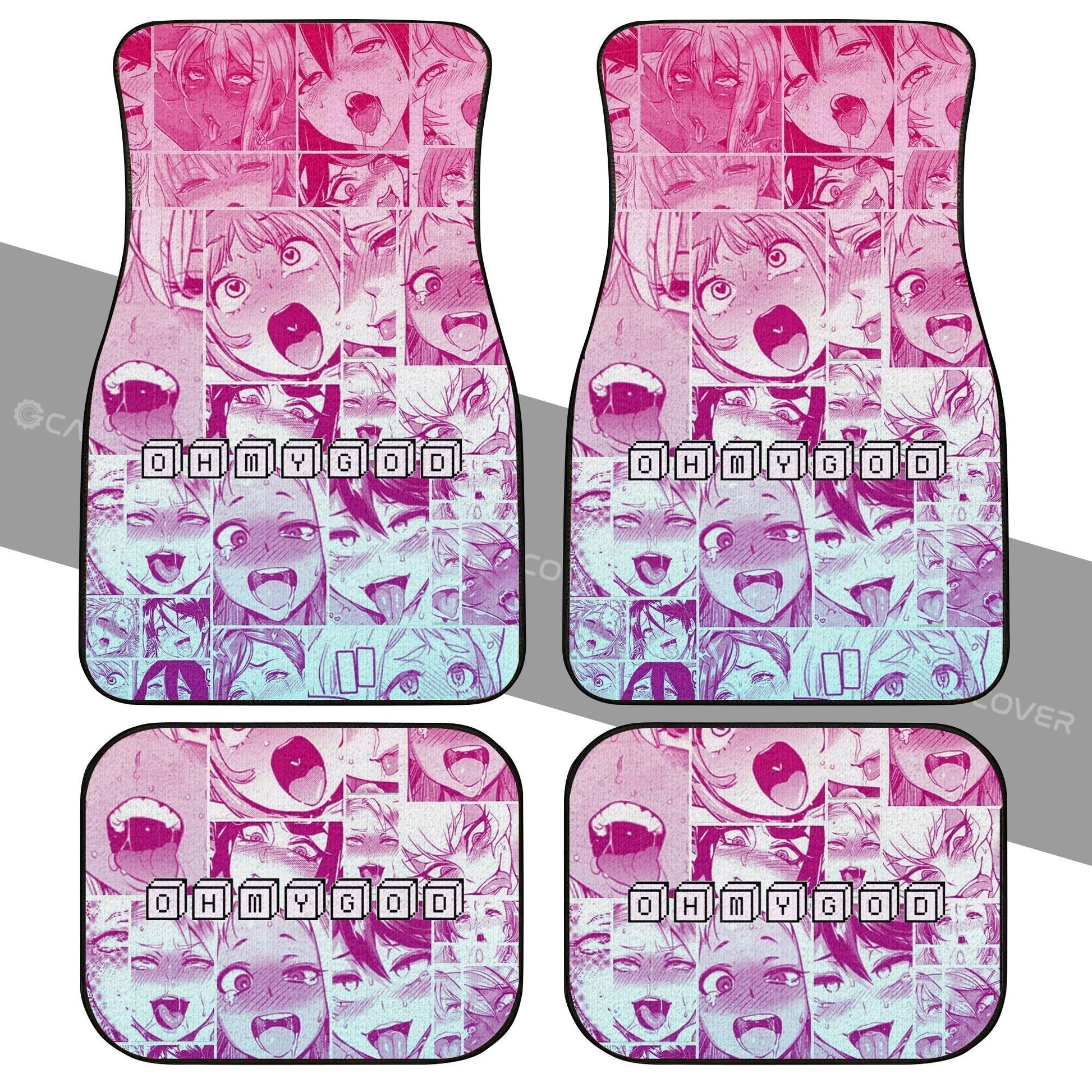 Ahegao Car Floor Mats Custom OMG Car Interior Accessories