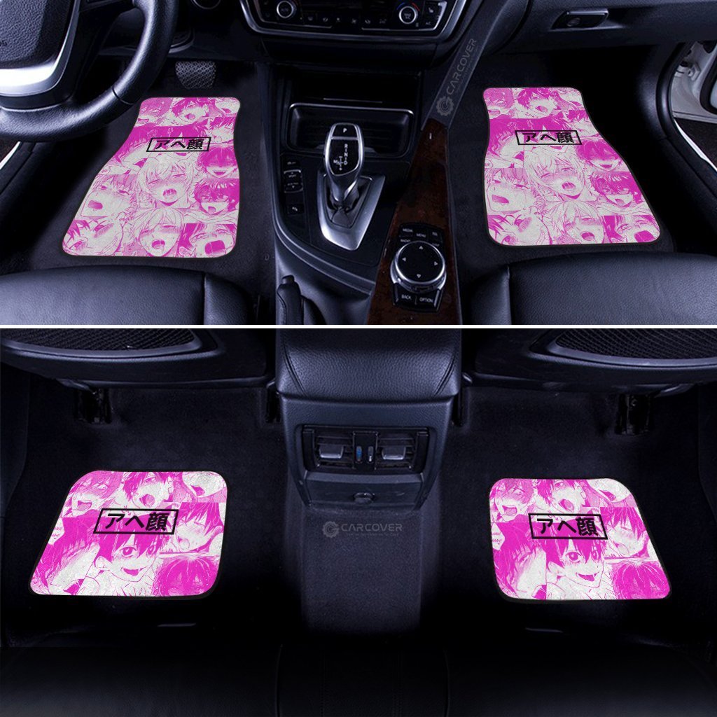 Ahegao Yaoi Car Floor Mats Custom Pink Car Interior Accessories