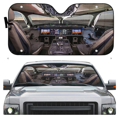 Airbus Cockpit Custom Car Auto Sun Shades Windshield Accessories Decor Gift
