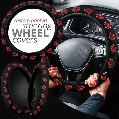 Akatsuki Cloud Anime Steering Wheel Cover Naruto Car Accessories