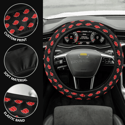 Akatsuki Cloud Pattern Steering Wheel Cover