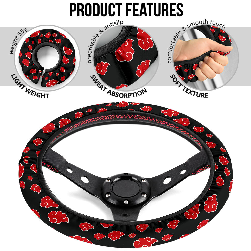 Akatsuki Cloud Premium Car Steering Wheel Cover Style 1
