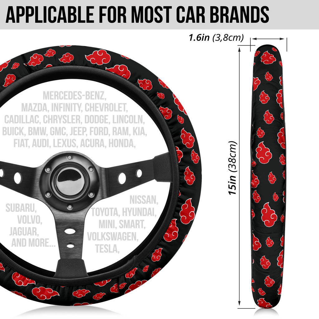 Akatsuki Cloud Premium Car Steering Wheel Cover Style 1