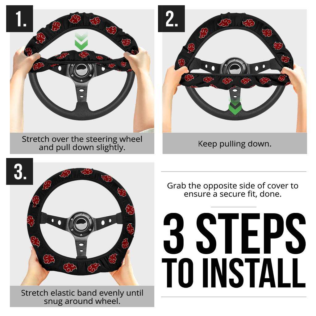 Akatsuki Cloud Premium Car Steering Wheel Cover Style 2