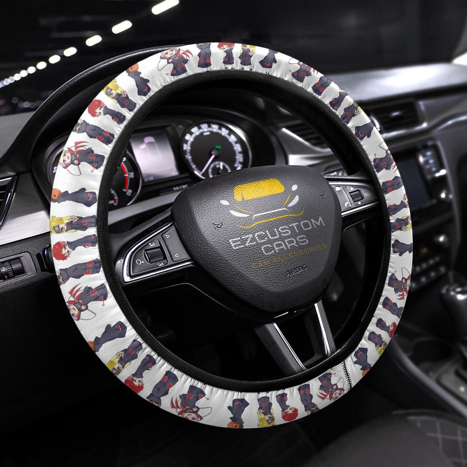 Akatsuki Naruto Anime Steering Wheel Cover Custom Naruto Anime Car Accessories