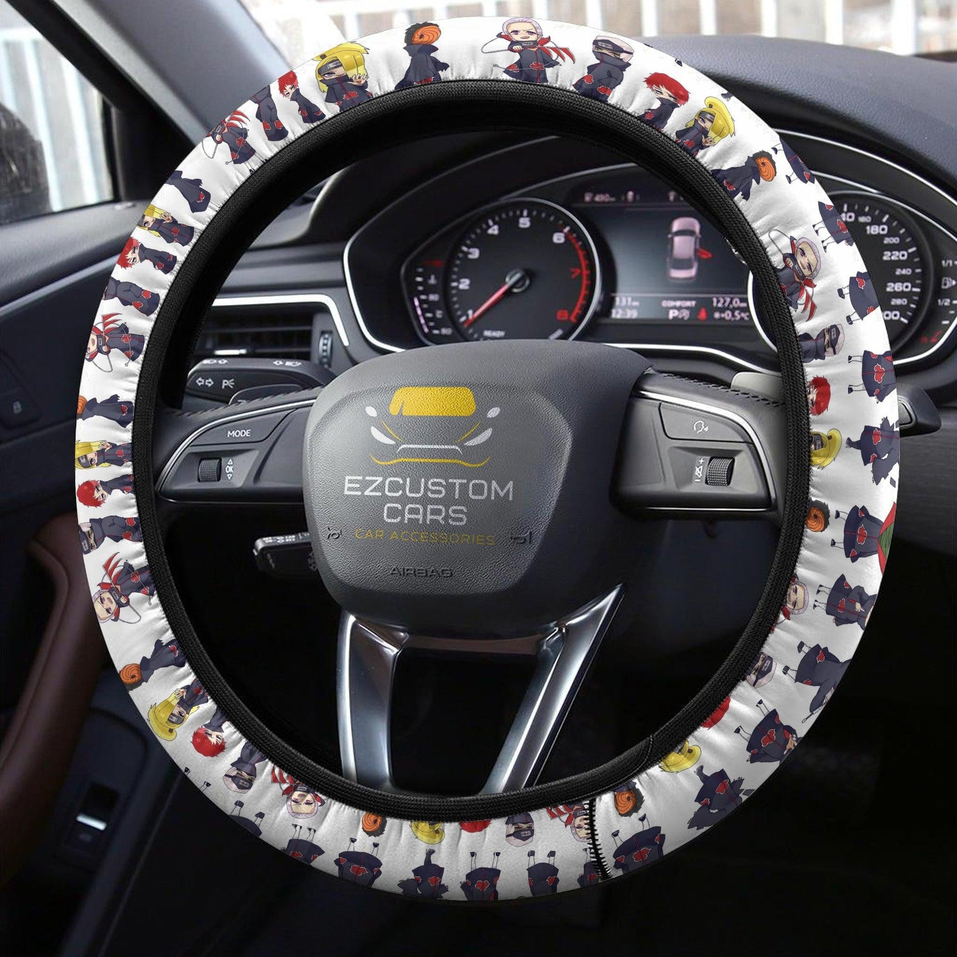 Akatsuki Naruto Anime Steering Wheel Cover Custom Naruto Anime Car Accessories