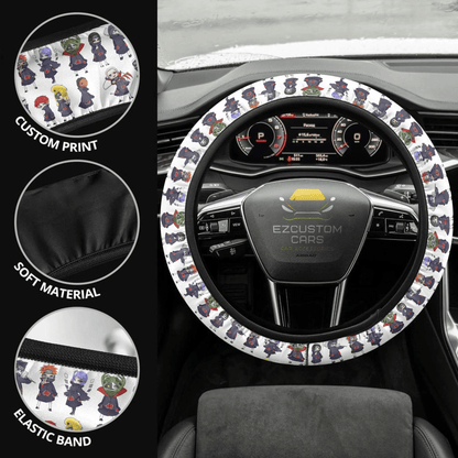Akatsuki Naruto Anime Steering Wheel Cover Custom Naruto Anime Car Accessories