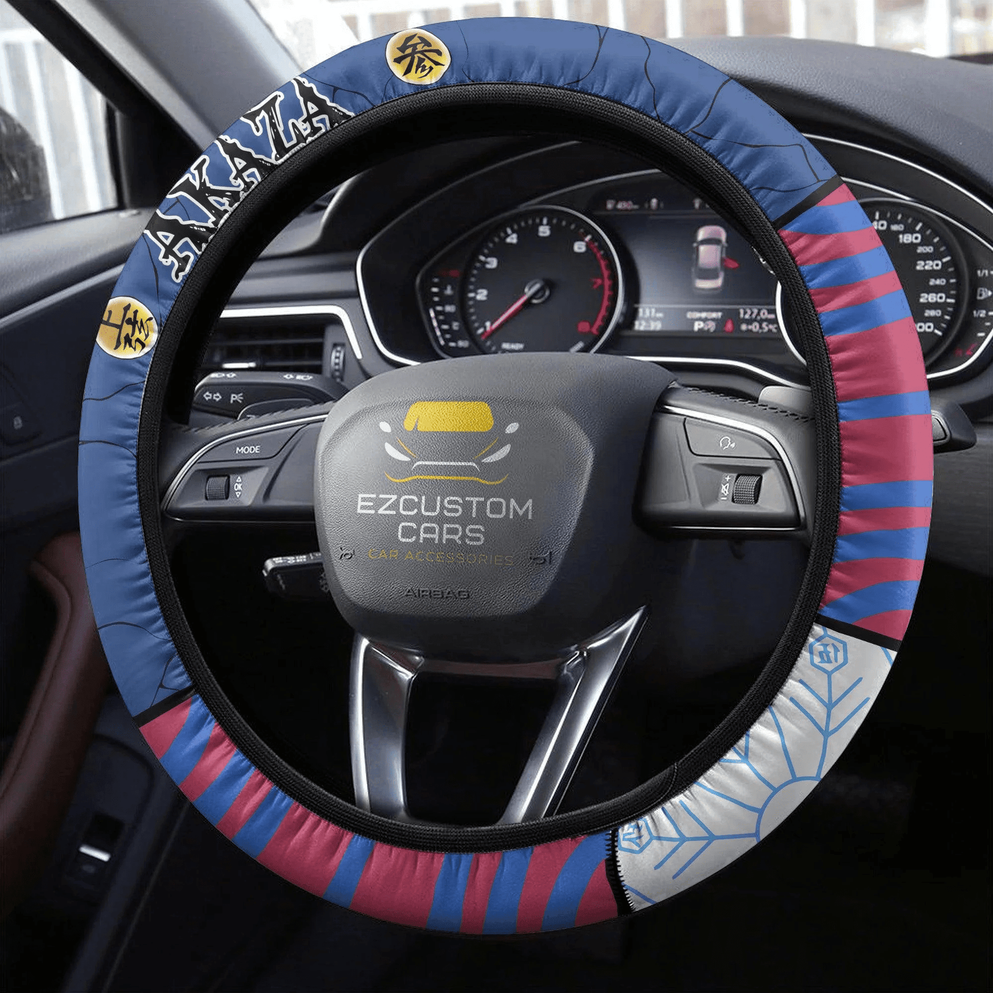 Akaza Anime Steering Wheel Cover Custom Anime Demon Slayer Car Accessories