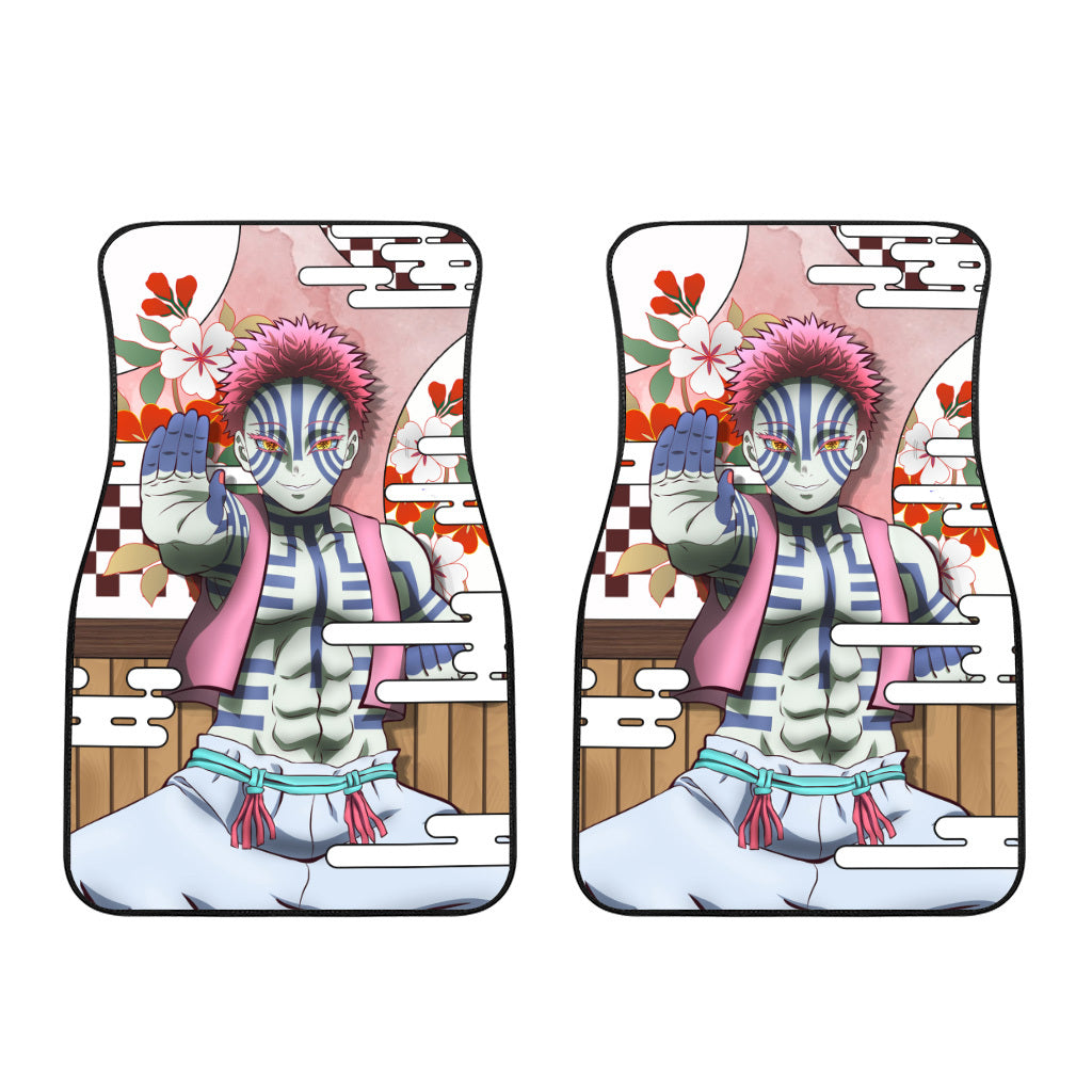 Akaza Car Floor Mats Custom Demon Slayer Anime Car Accessories