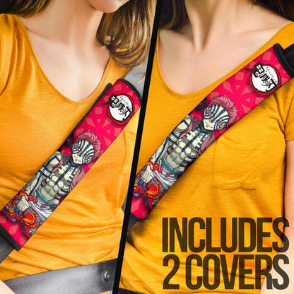 Akaza Demon Slayers Anime Car Seat Belt Cover Custom Car Accessories