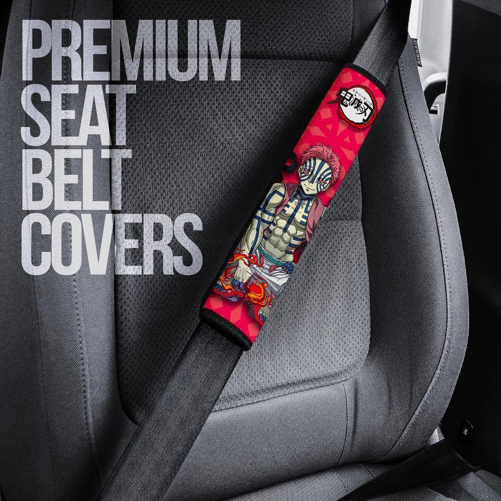 Akaza Demon Slayers Anime Car Seat Belt Cover Custom Car Accessories