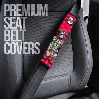 Akaza Demon Slayers Anime Car Seat Belt Cover Custom Car Accessories