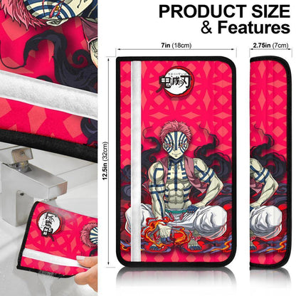 Akaza Demon Slayers Anime Car Seat Belt Cover Custom Car Accessories
