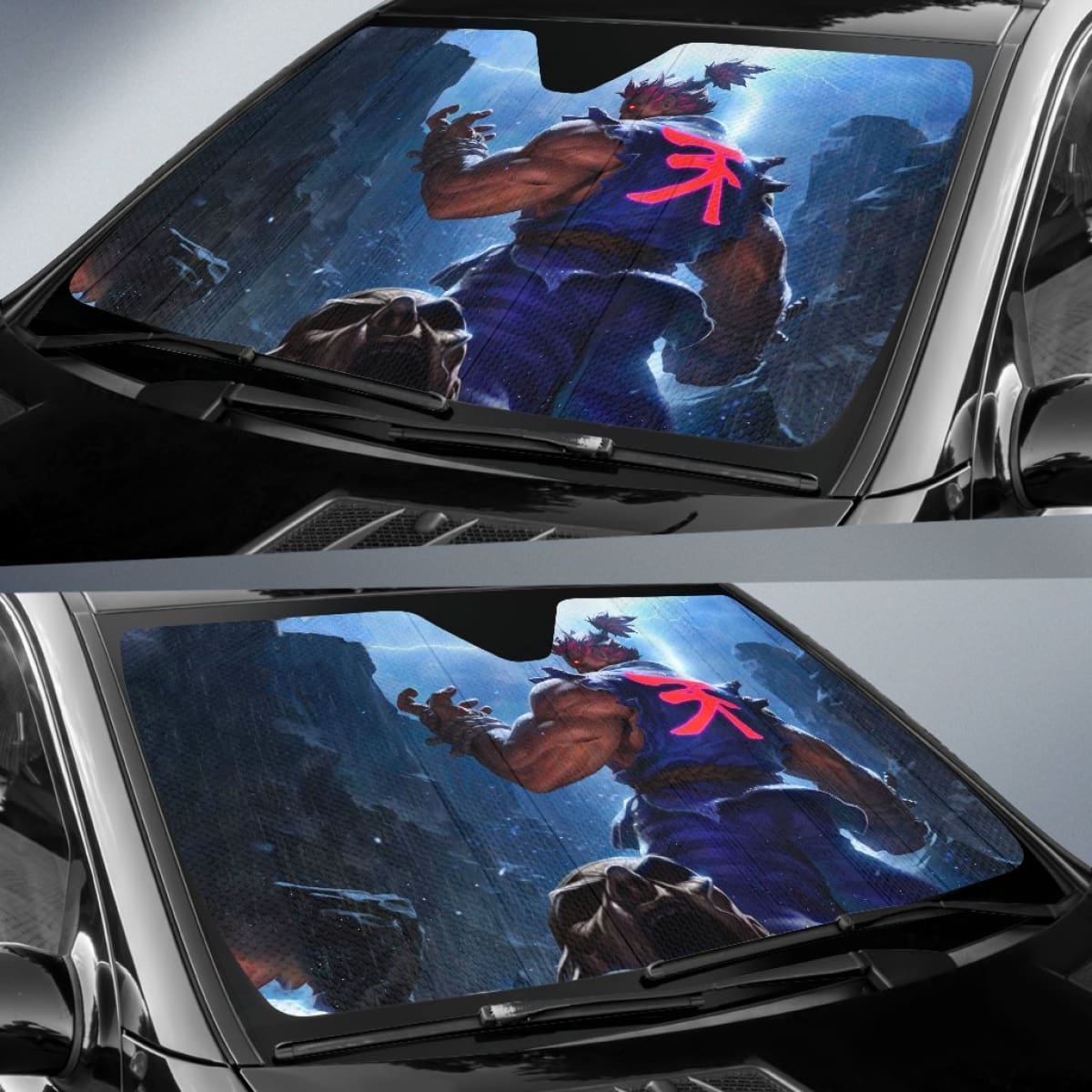 Akuma Art Street Fighter Car Sun Shade Amazing Gitf Universal Fit 173905
