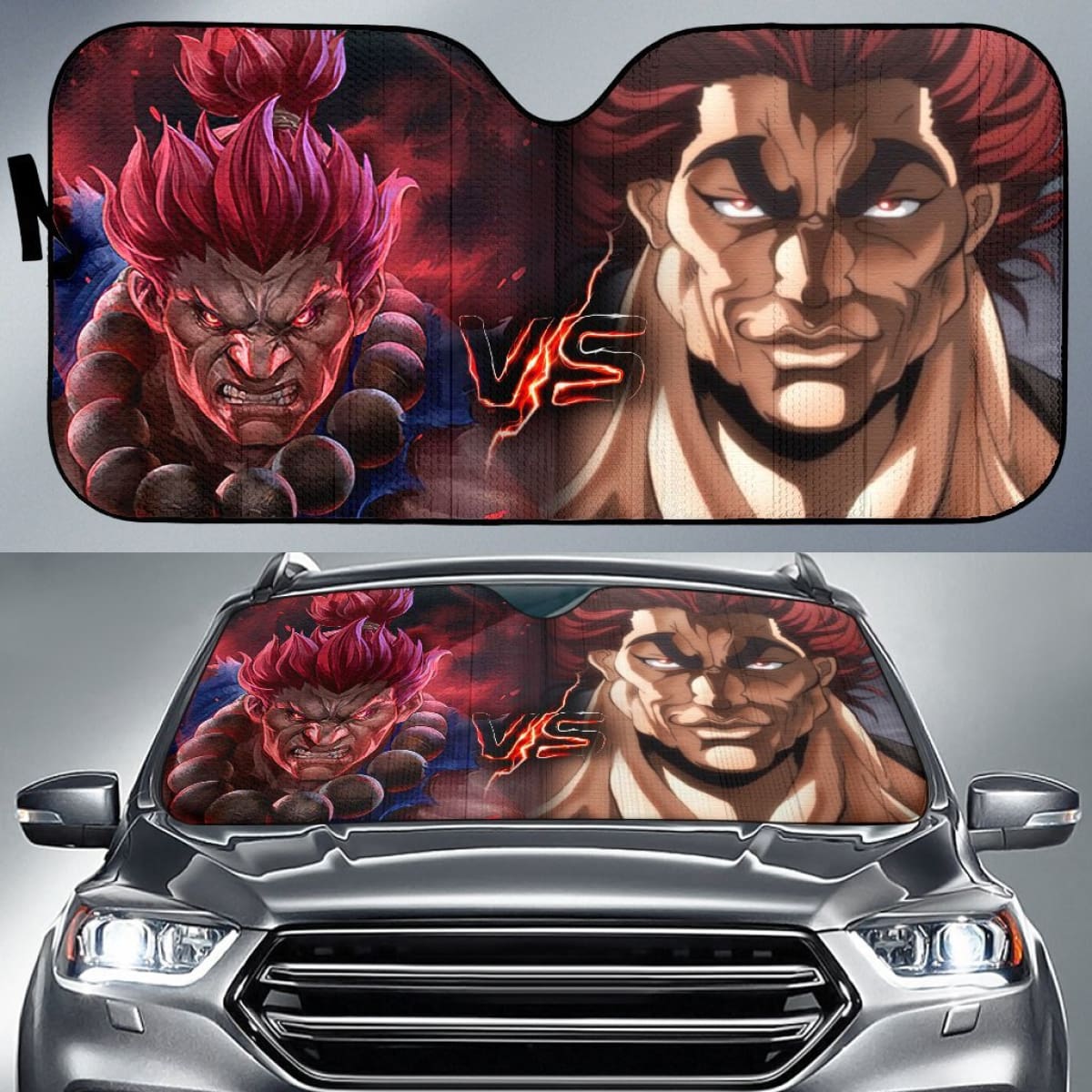 Akuma Vs Yujiro Car Sun Shade Amazing Gitf Ideas Universal Fit 173905