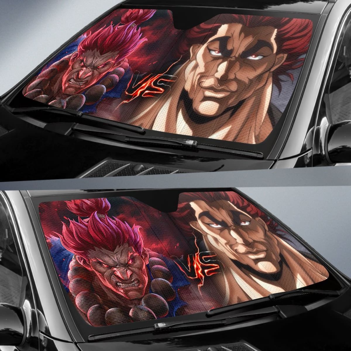 Akuma Vs Yujiro Car Sun Shade Amazing Gitf Ideas Universal Fit 173905