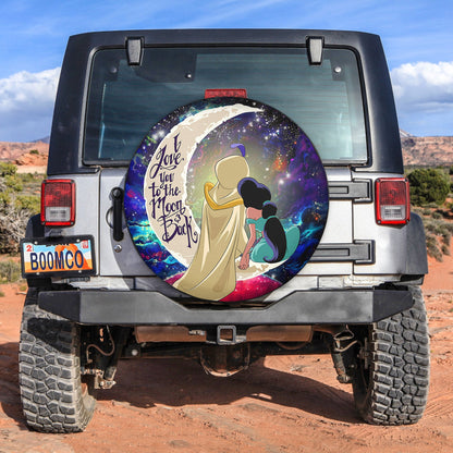 Aladin Couple Love You To The Moon Galaxy Spare Tire Cover