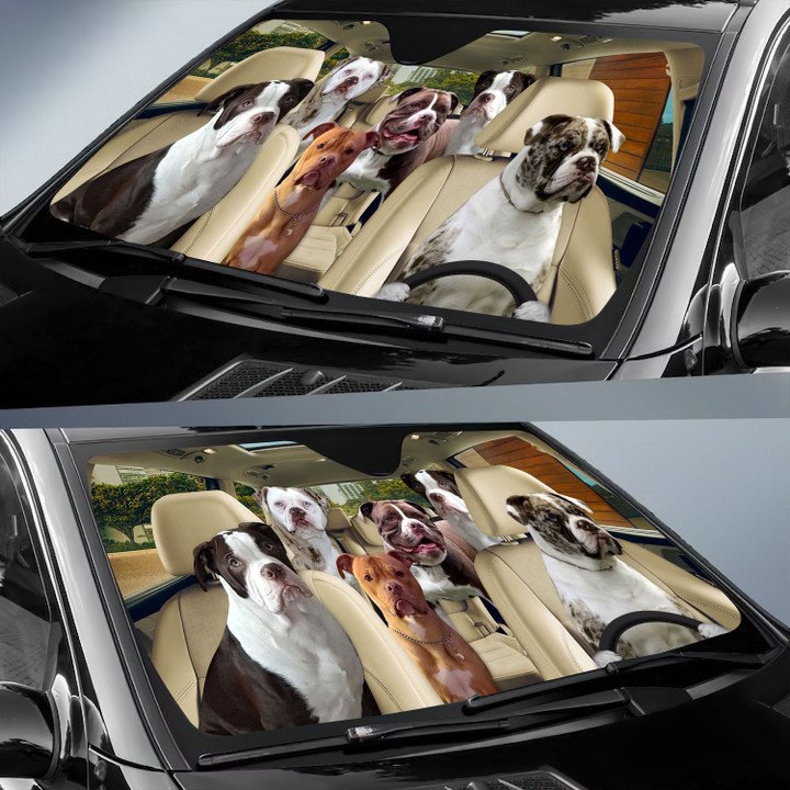 Alapaha Blue Blood Bulldog Car All Over Printed 3D Sun Shade