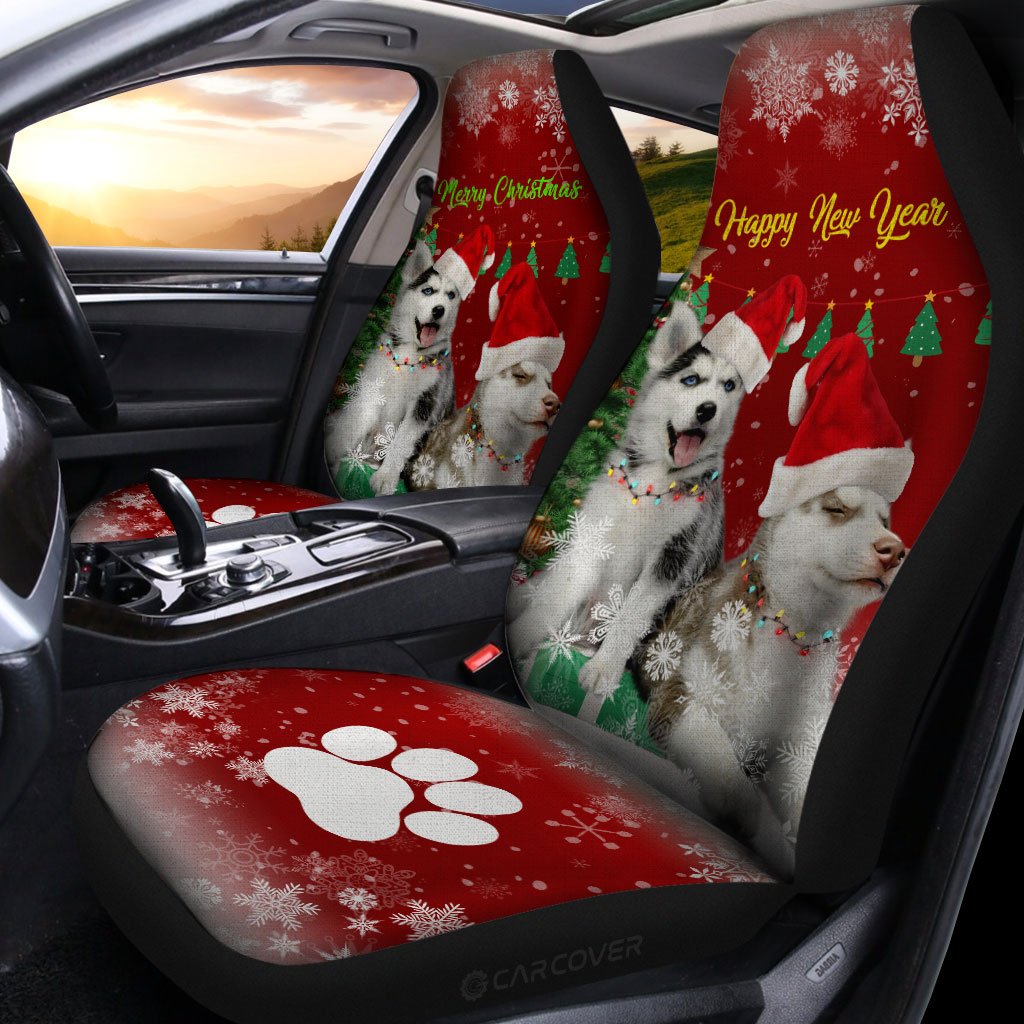 Alaskan Malamutes Car Seat Covers Custom Dog Car Accessories Christmas