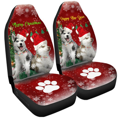 Alaskan Malamutes Car Seat Covers Custom Dog Car Accessories Christmas