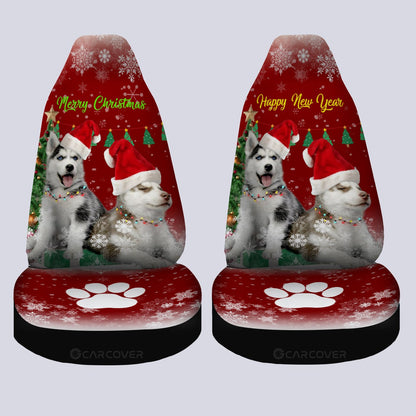 Alaskan Malamutes Car Seat Covers Custom Dog Car Accessories Christmas