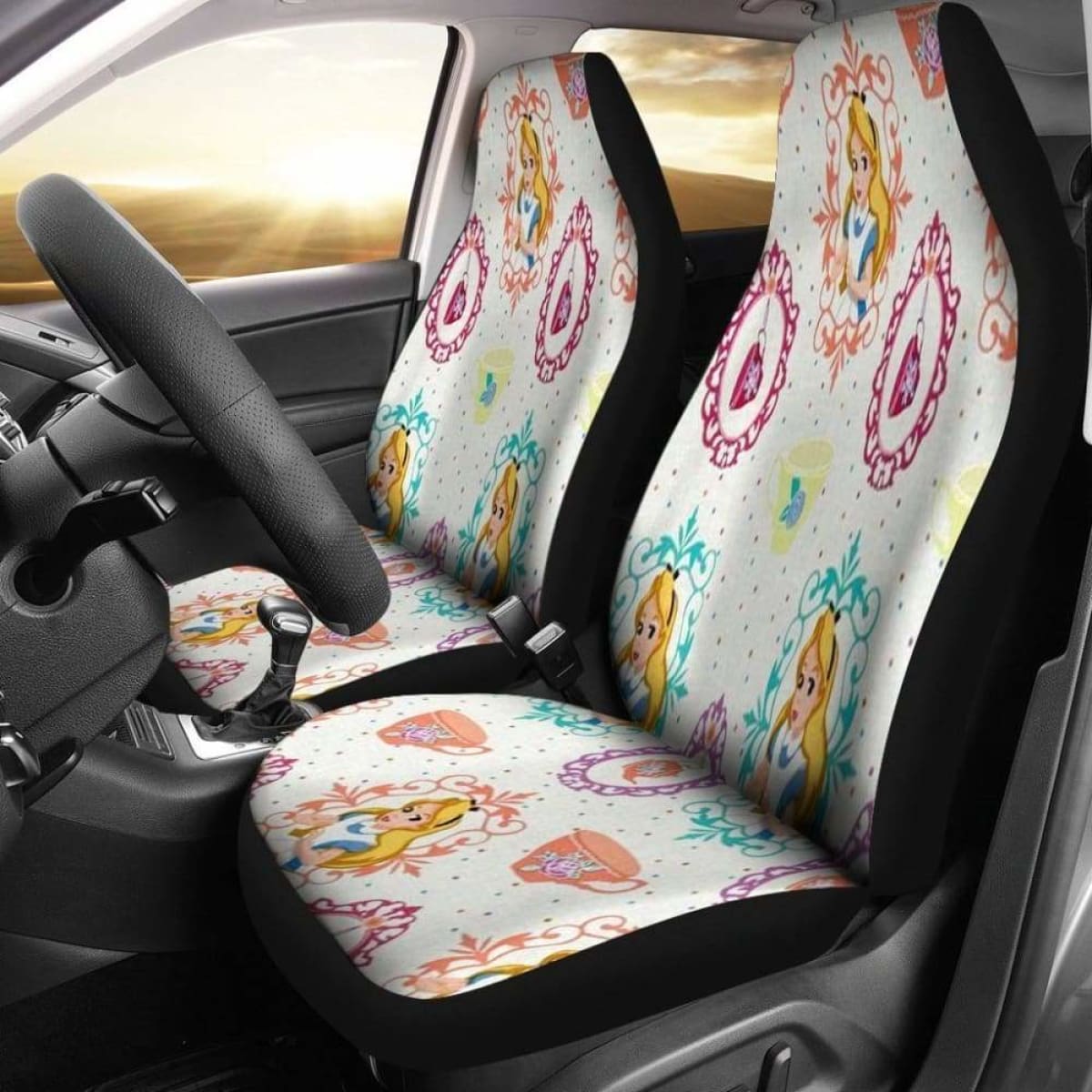 Alice Car Seat Covers Alice In Wonderland Cartoon Fan Gift Universal Fit 051012