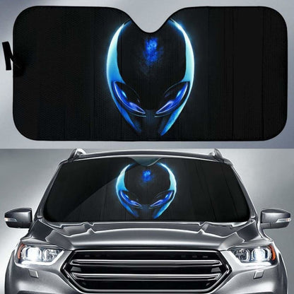 Alien Face in black theme car auto sunshades 918b Universal Fit
