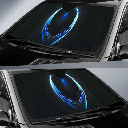 Alien Face in black theme car auto sunshades 918b Universal Fit
