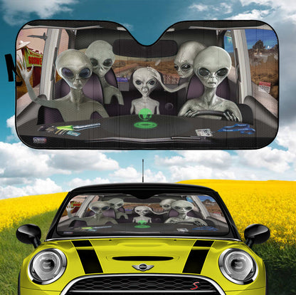 Alien Family Car Auto Sunshades