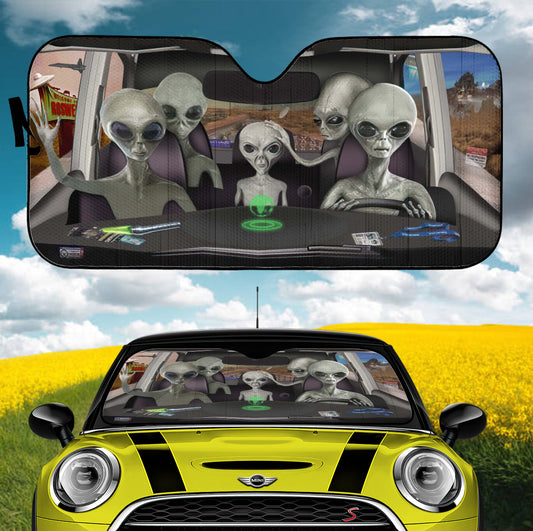 Alien Family Car Auto Sunshades