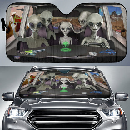 Alien Family Car Auto Sunshades