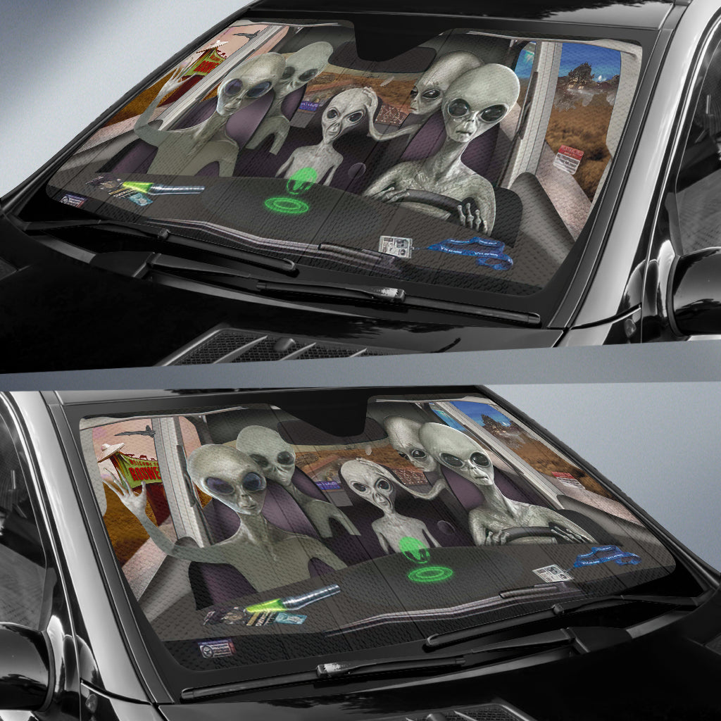 Alien Family Car Auto Sunshades