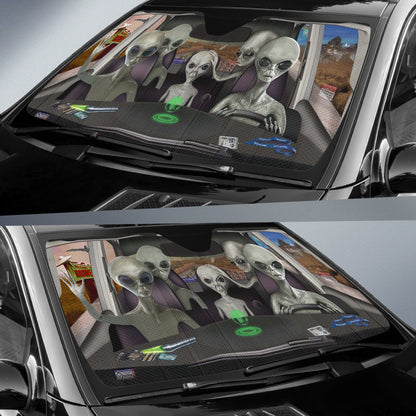 Alien Family Car Auto Sunshades